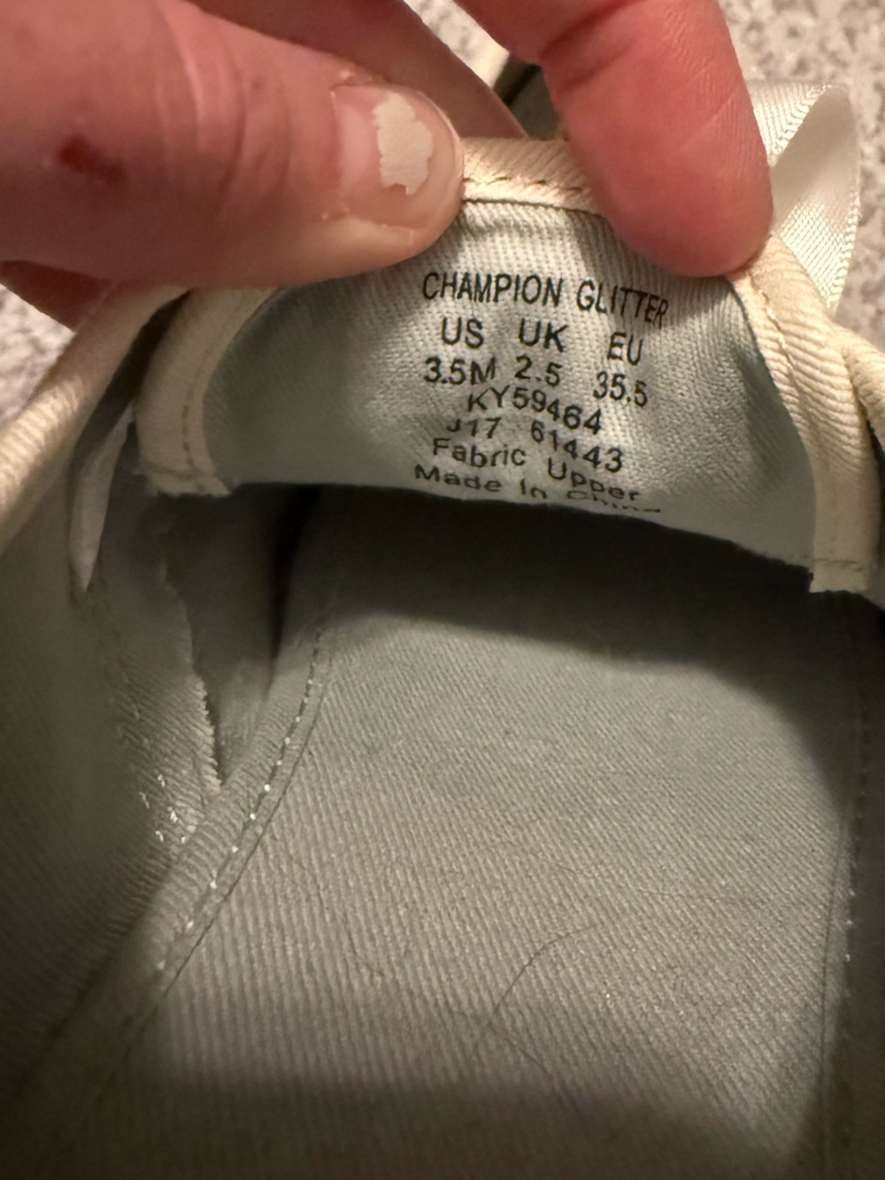 kate spade New York Ivory Glitter Ribbon Lace Sneakers - Picture 2 of 3